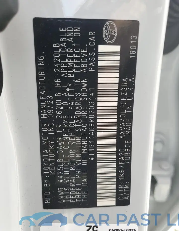 4T1G11AK8RU203141# 12