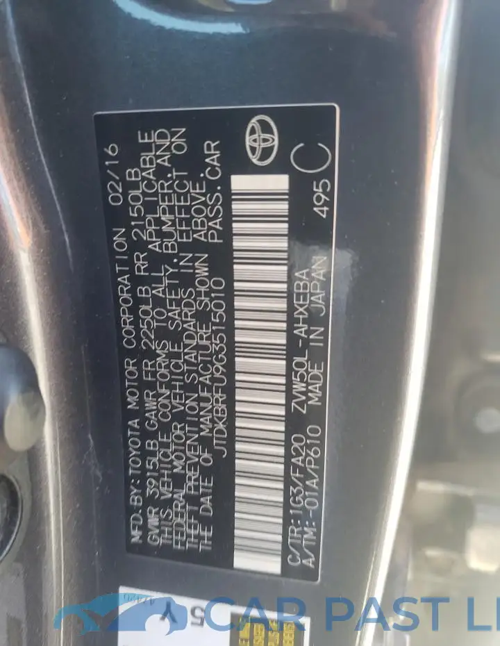JTDKBRFU9G3515010# 12