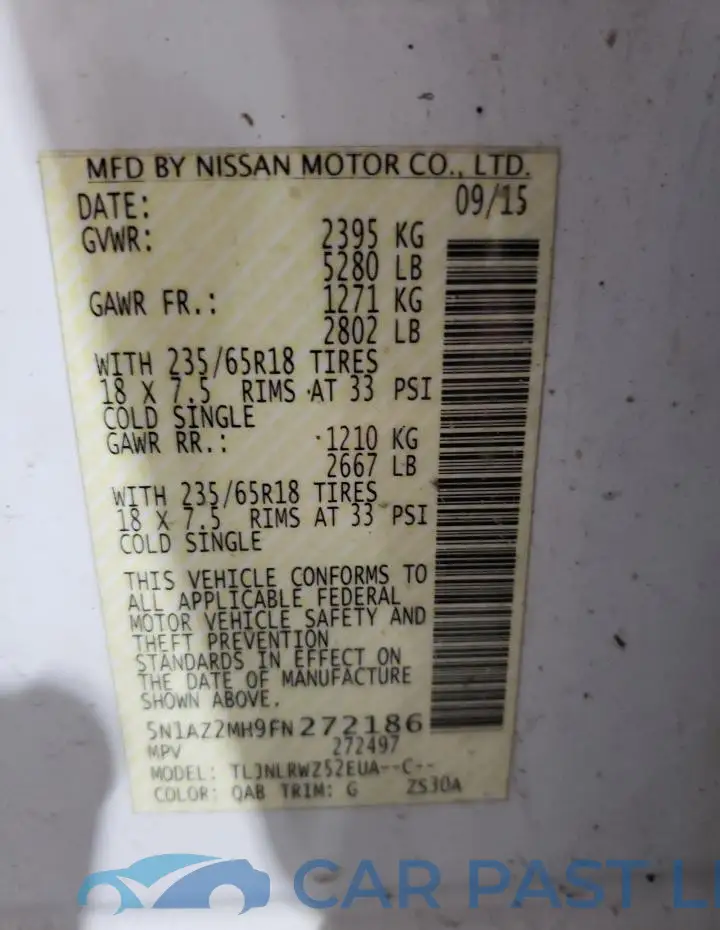 5N1AZ2MH9FN272186# 13