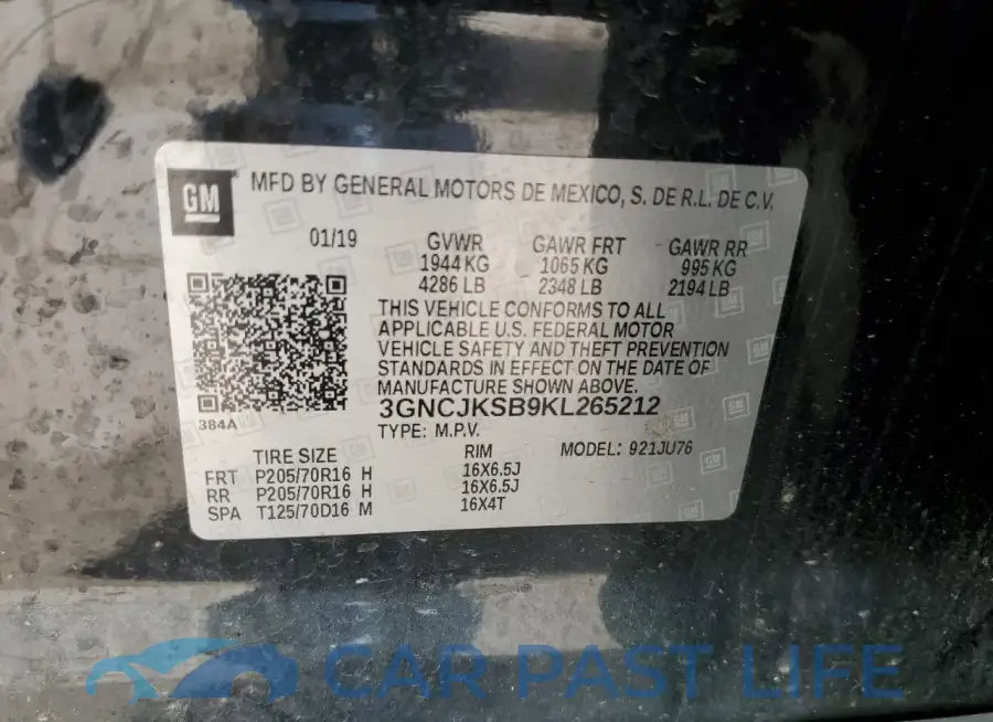 3GNCJKSB9KL265212# 12