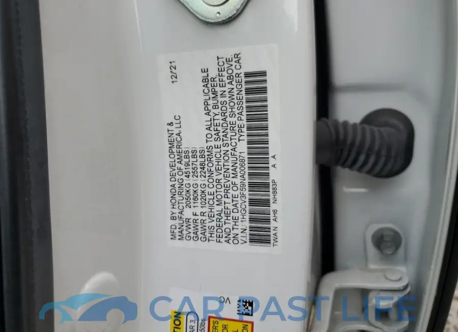 1HGCV3F59NA006871# 12