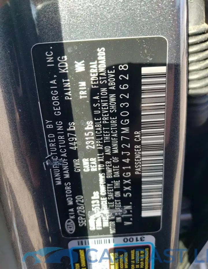 5XXG14J27MG032628# 12
