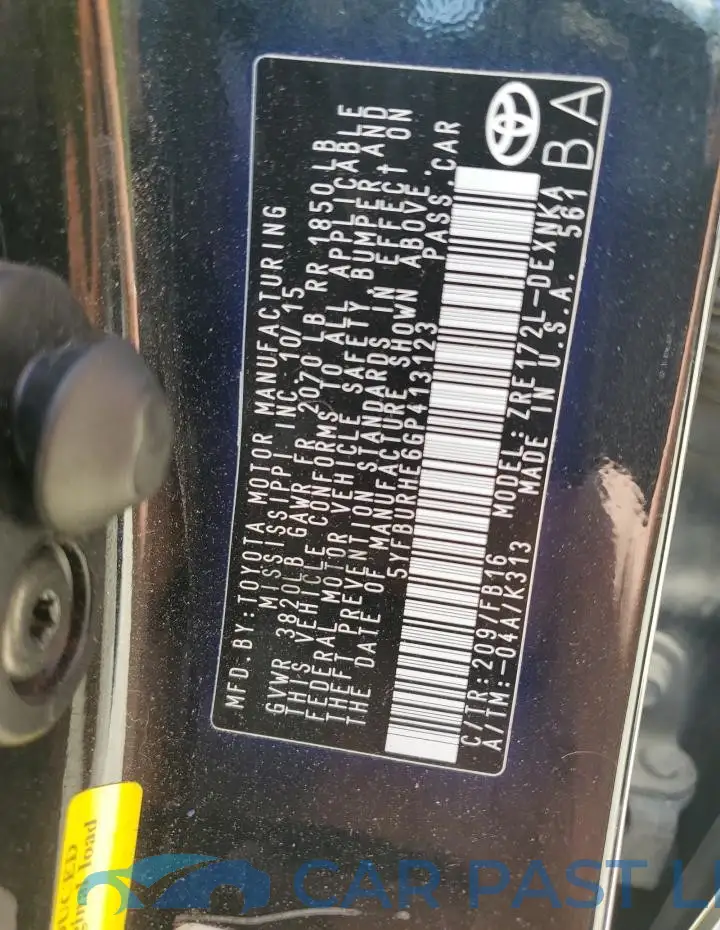 5YFBURHE6GP413123# 12