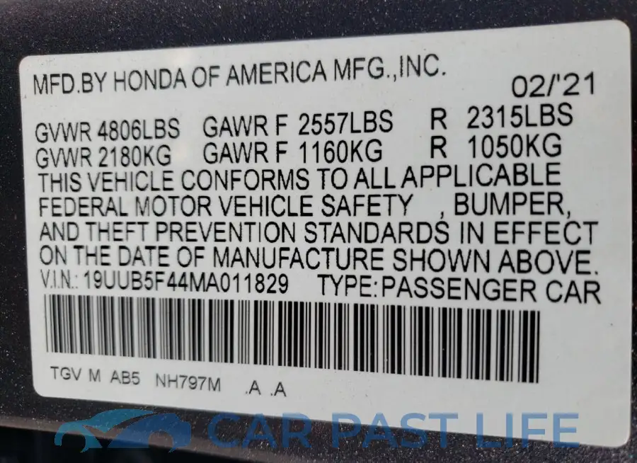 19UUB5F44MA011829# 12
