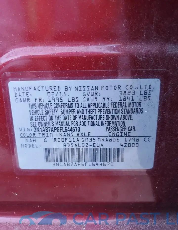3N1AB7AP6FL644670# 13