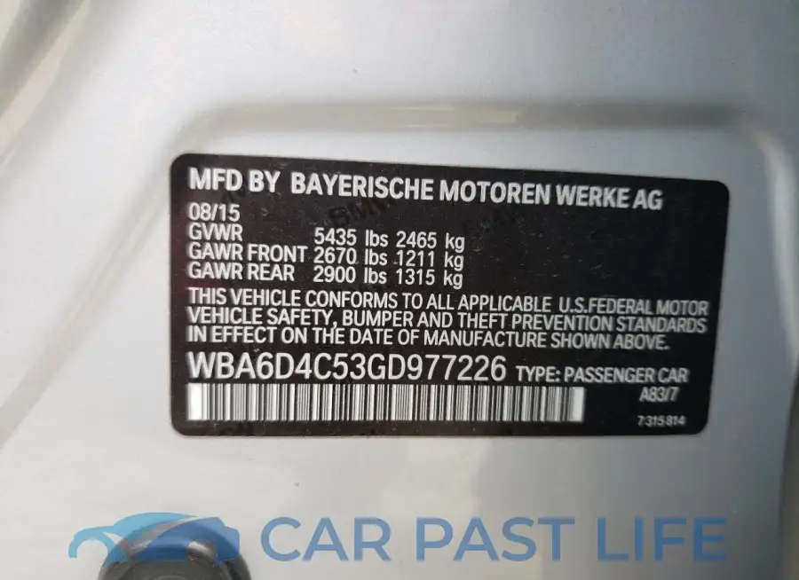 WBA6D4C53GD977226# 13