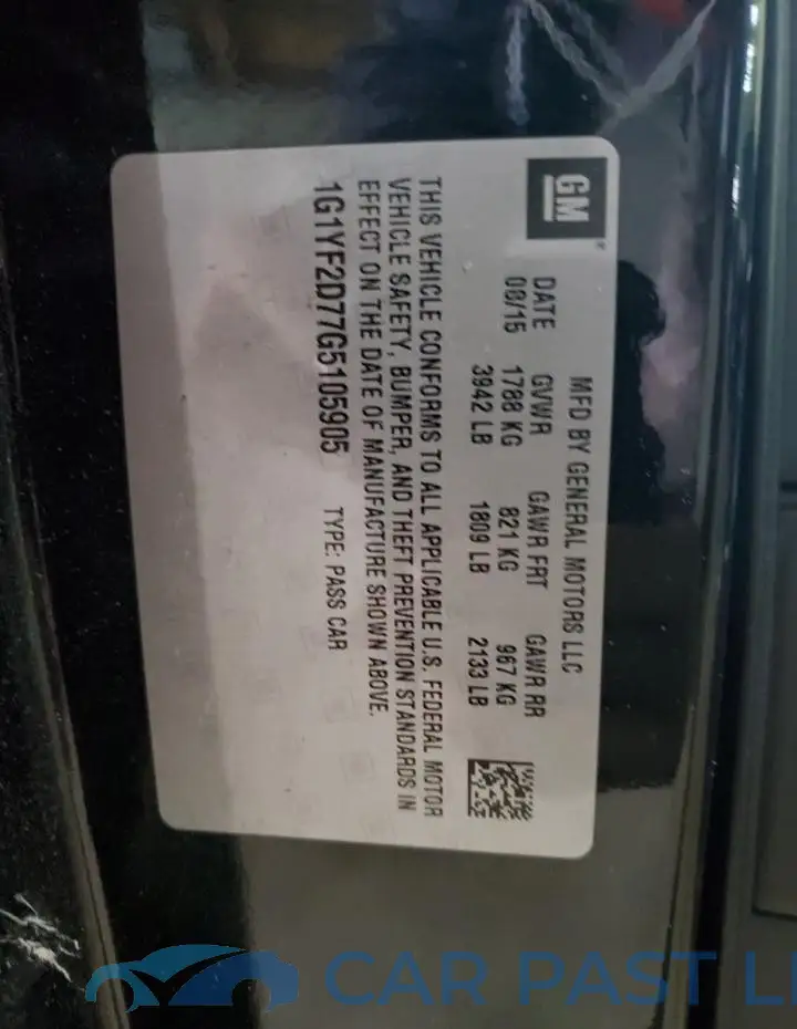 1G1YF2D77G5105905# 12