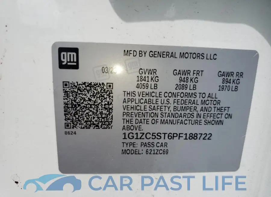 1G1ZC5ST6PF188722# 12