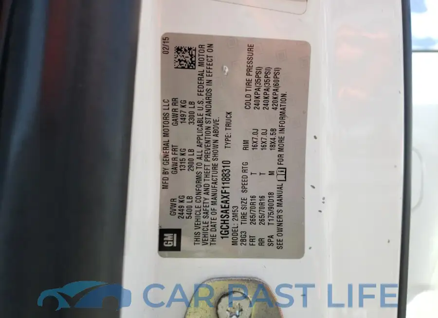 1GCHSAEAXF1188310# 12