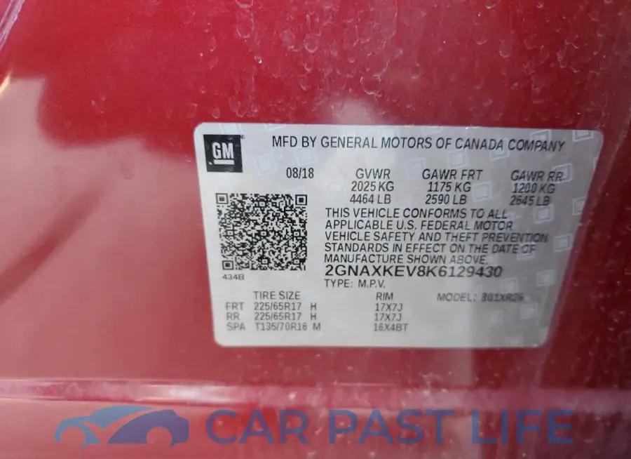 2GNAXKEV8K6129430# 12