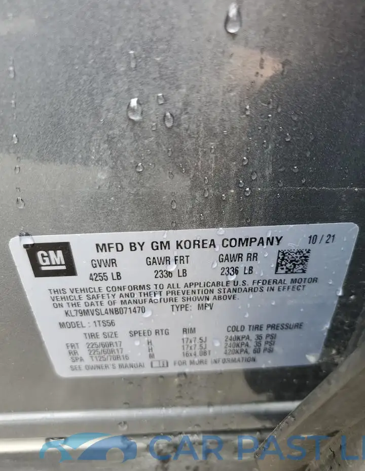 KL79MVSL4NB071470# 13
