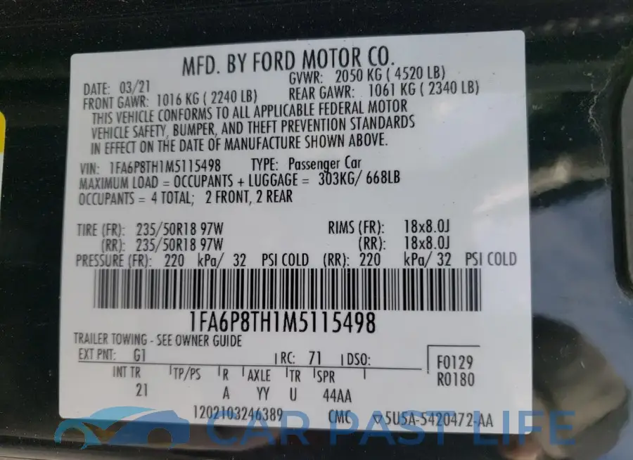 1FA6P8TH1M5115498# 12