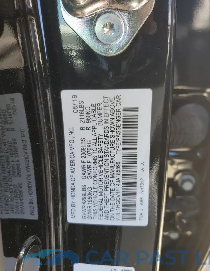 1HGCV1F14JA185896# 13
