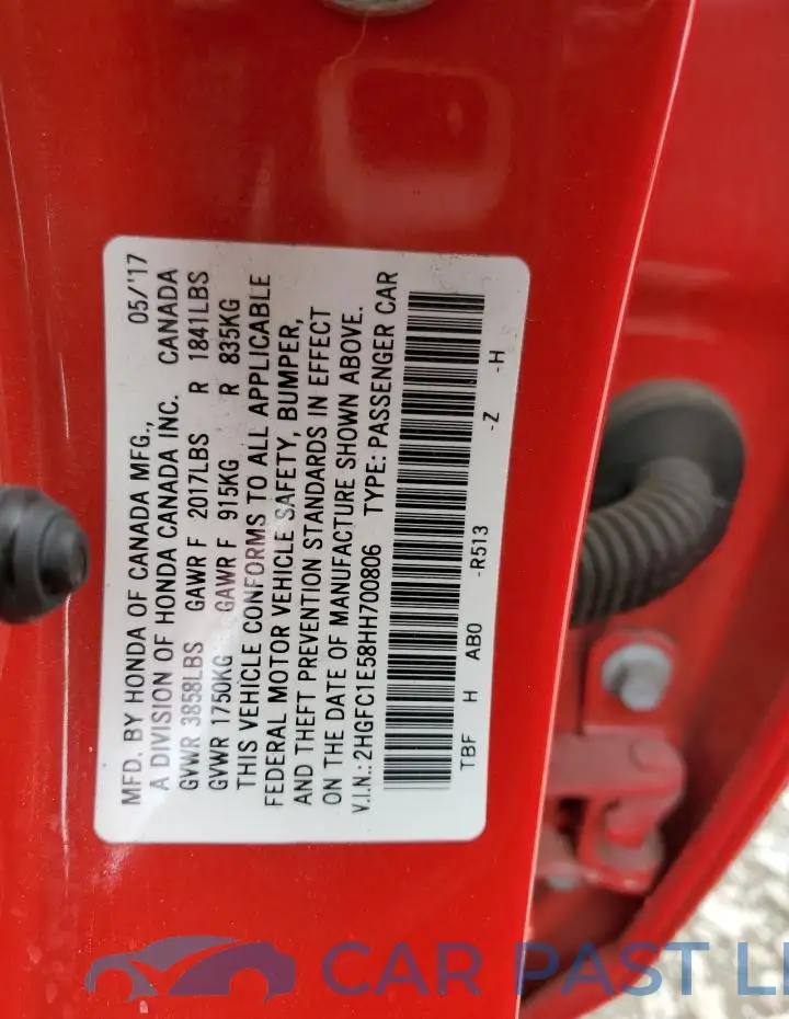2HGFC1E58HH700806# 13