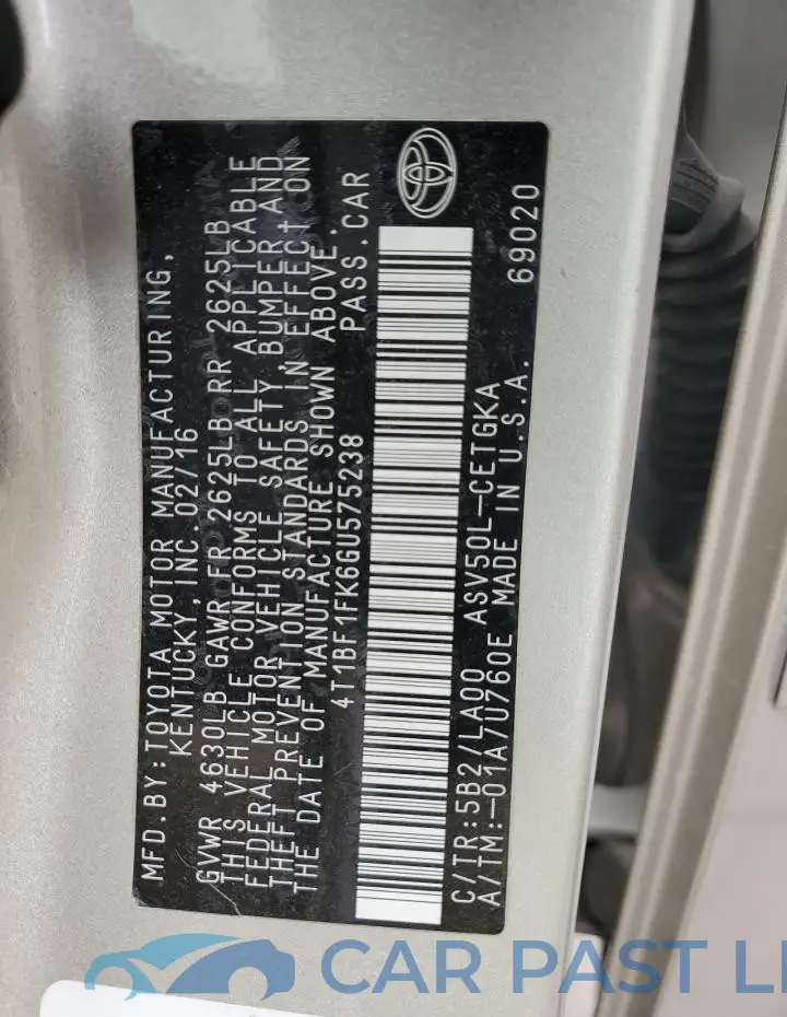 4T1BF1FK6GU575238# 12