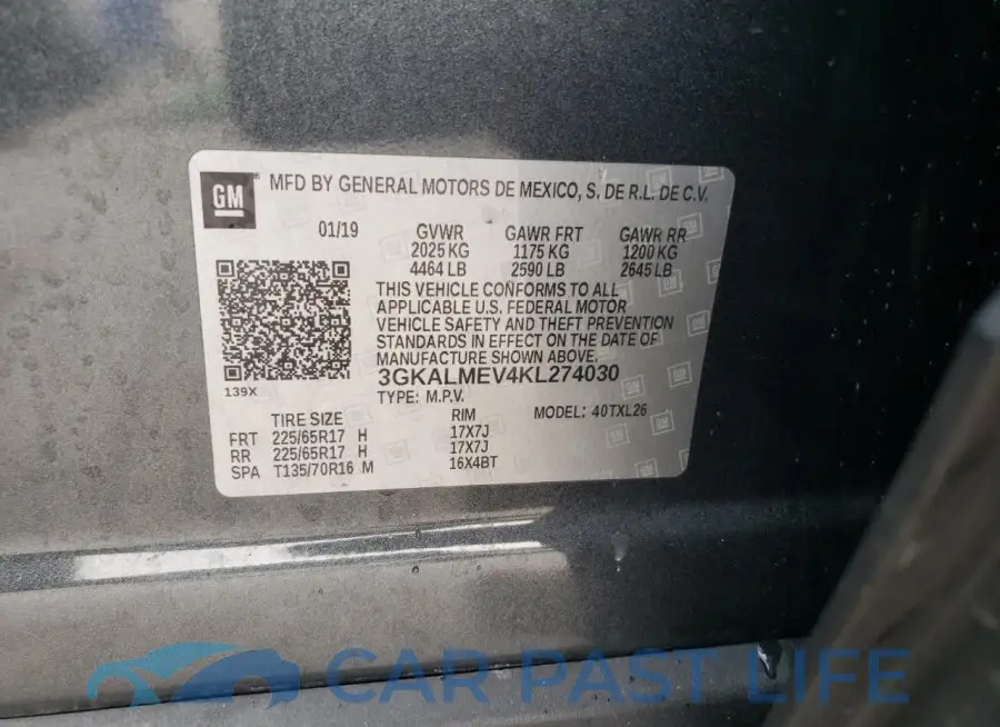 3GKALMEV4KL274030# 13