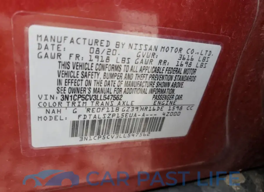 3N1CP5CV3LL547562# 12