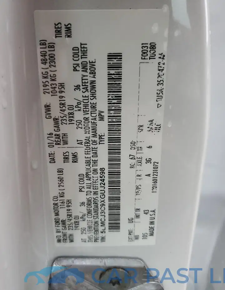 5LMCJ3C9XGUJ24598# 12