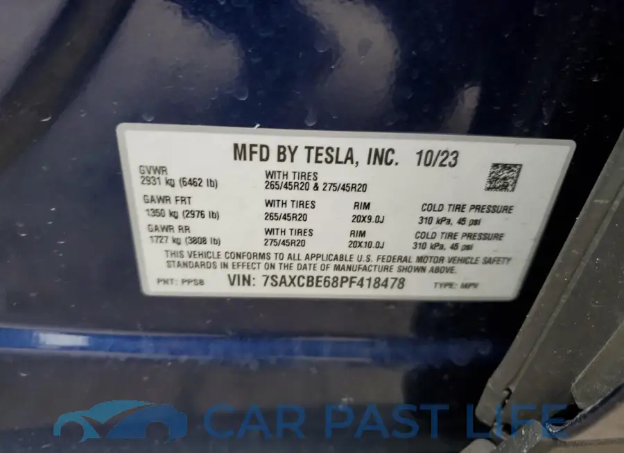 7SAXCBE68PF418478# 13
