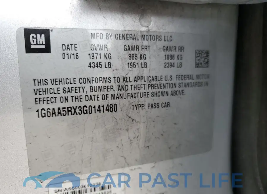 1G6AA5RX3G0141480# 12