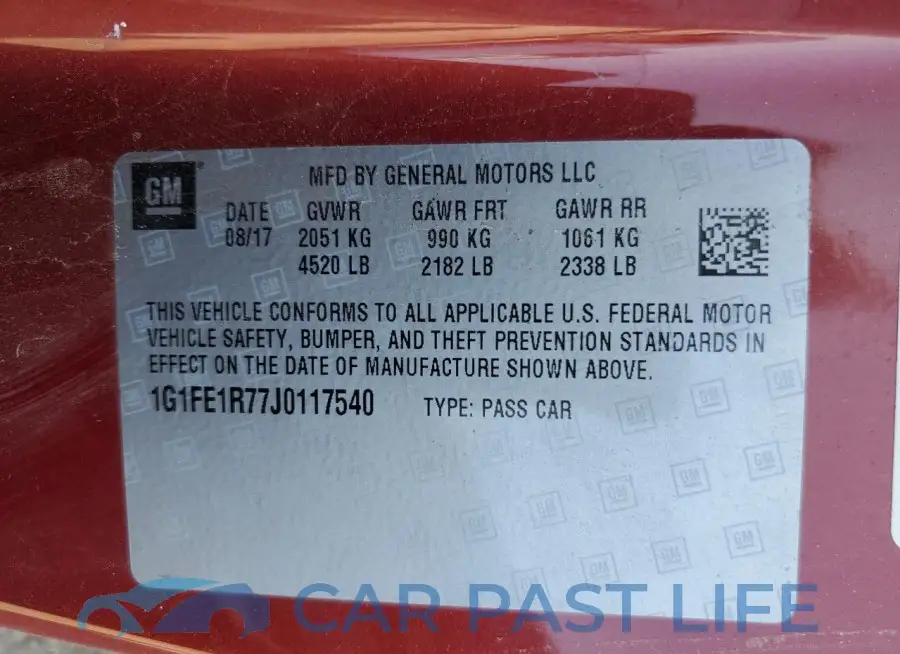 1G1FE1R77J0117540# 12