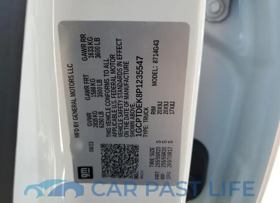 1GCPTDEK8P1235547# 12