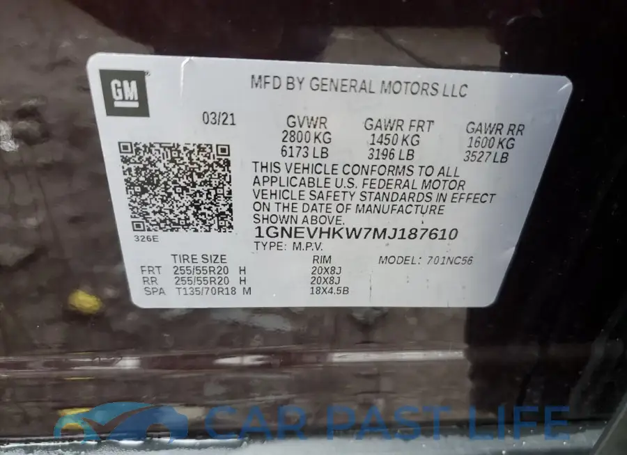 1GNEVHKW7MJ187610# 13