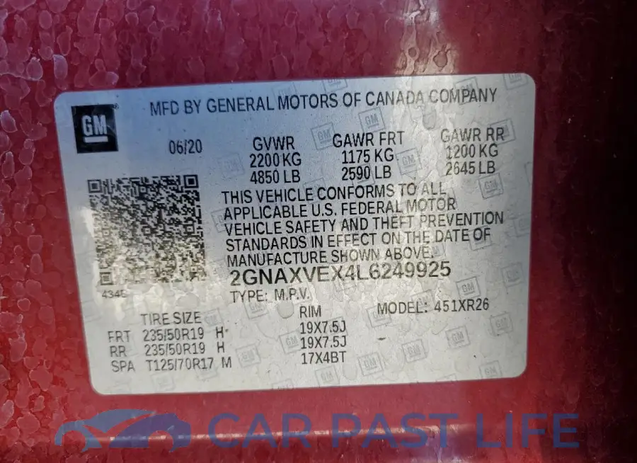 2GNAXVEX4L6249925# 12