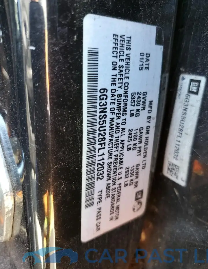 6G3NS5U28FL112032# 12