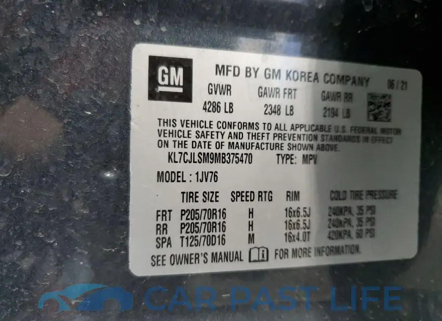 KL7CJLSM9MB375470# 13