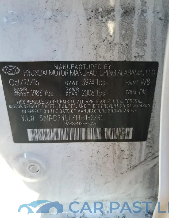5NPD74LF3HH152731# 12