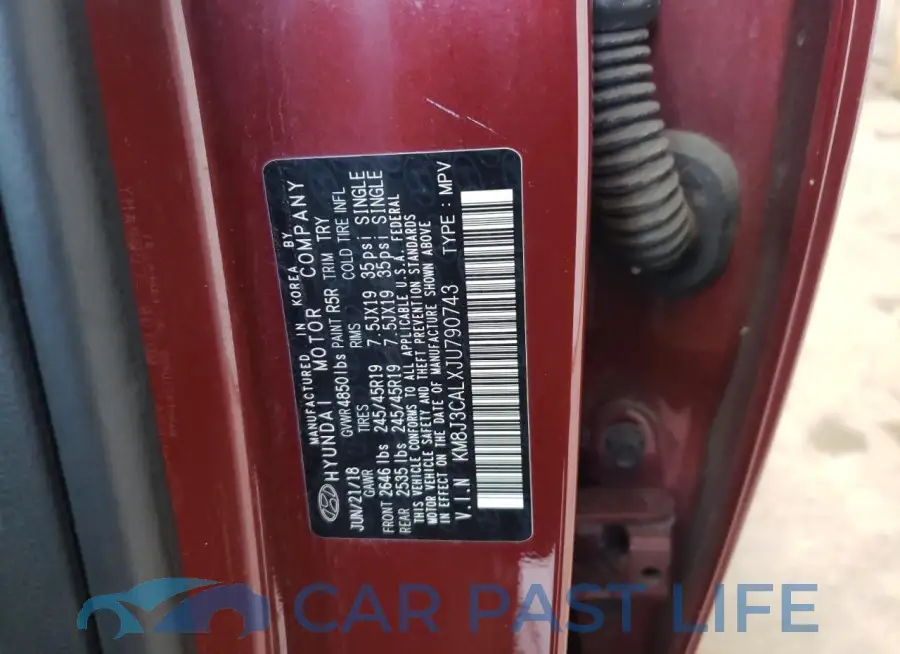KM8J3CALXJU790743# 13