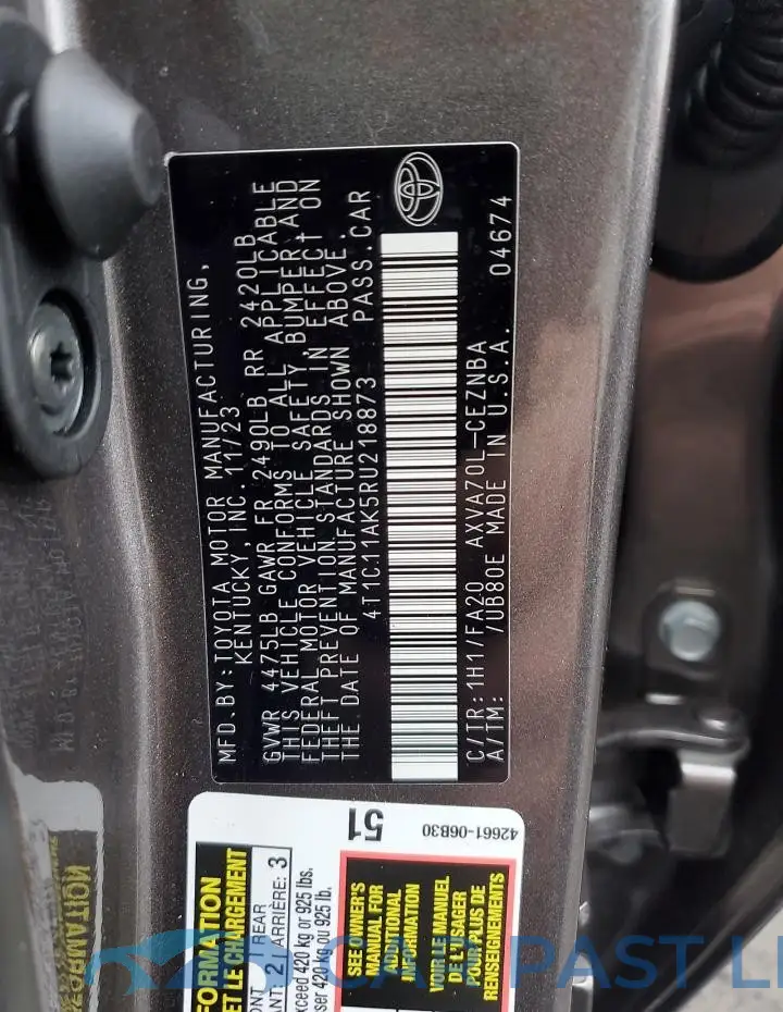 4T1C11AK5RU218873# 12