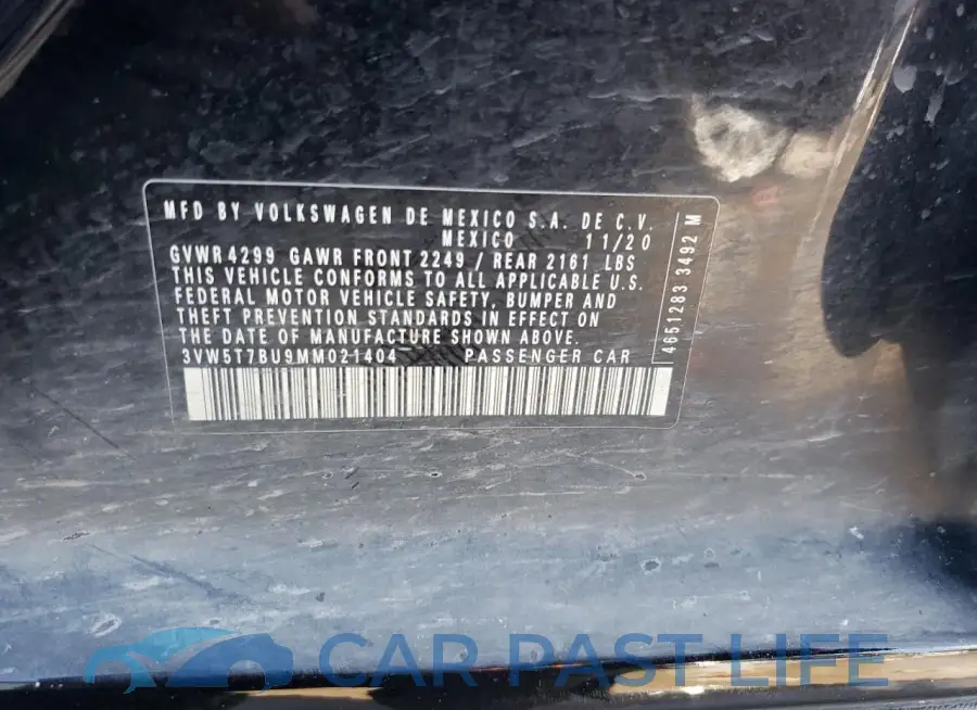 3VW5T7BU9MM021404# 12