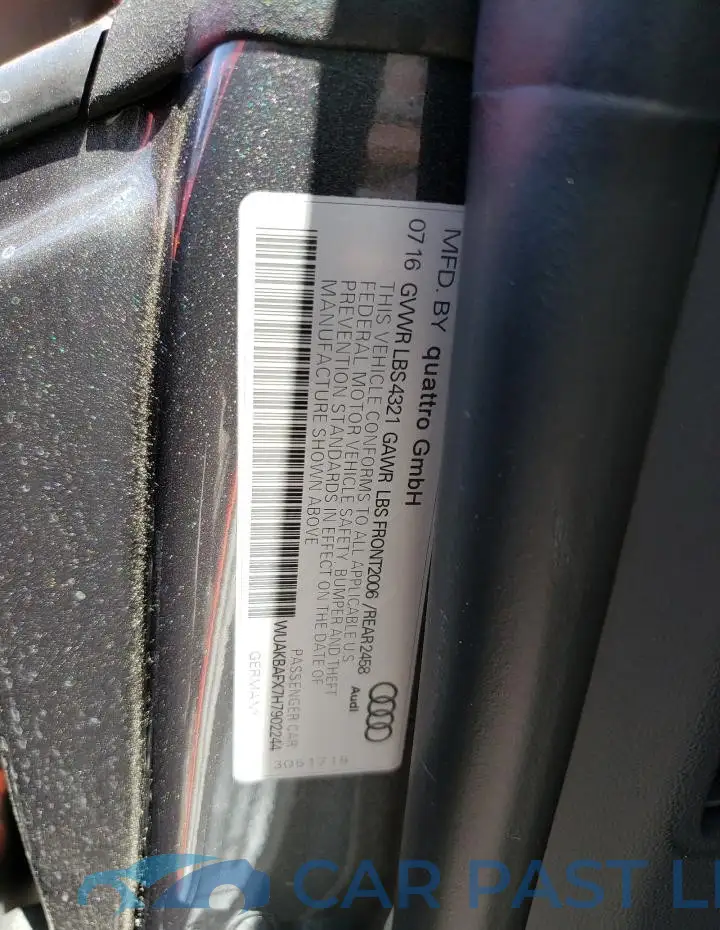 WUAKBAFX7H7902244# 12