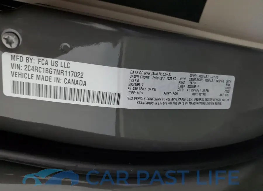 2C4RC1BG7NR117022# 14