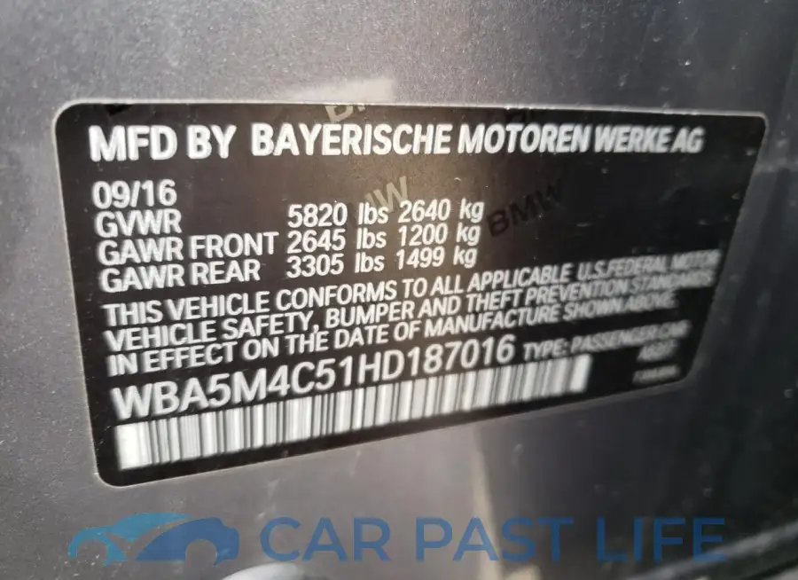 WBA5M4C51HD187016# 12