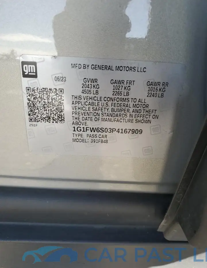 1G1FW6S03P4167909# 10
