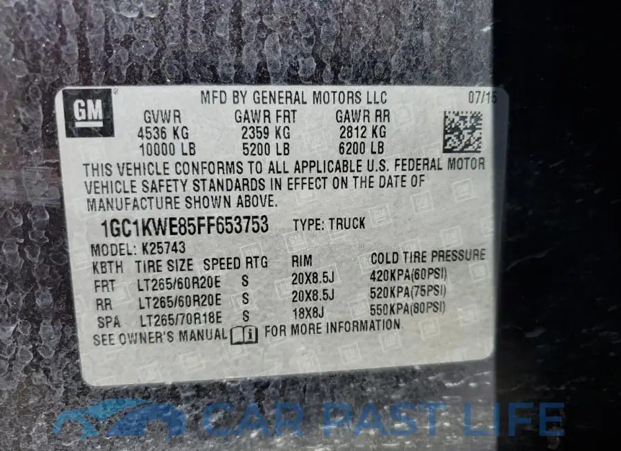 1GC1KWE85FF653753# 12