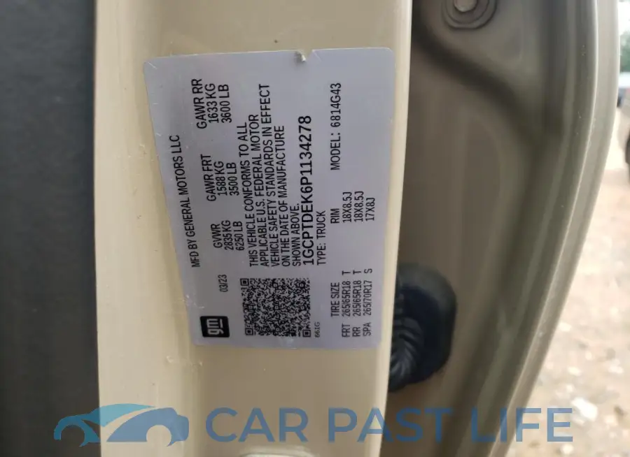 1GCPTDEK6P1134278# 12