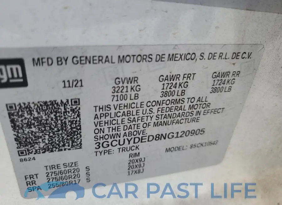 3GCUYDED8NG120905# 12