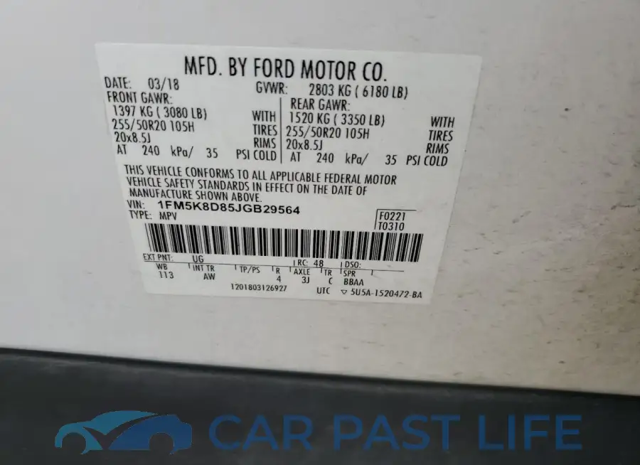 1FM5K8D85JGB29564# 13