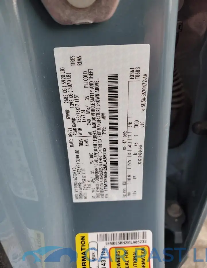1FMDE5BH2MLA85233# 13