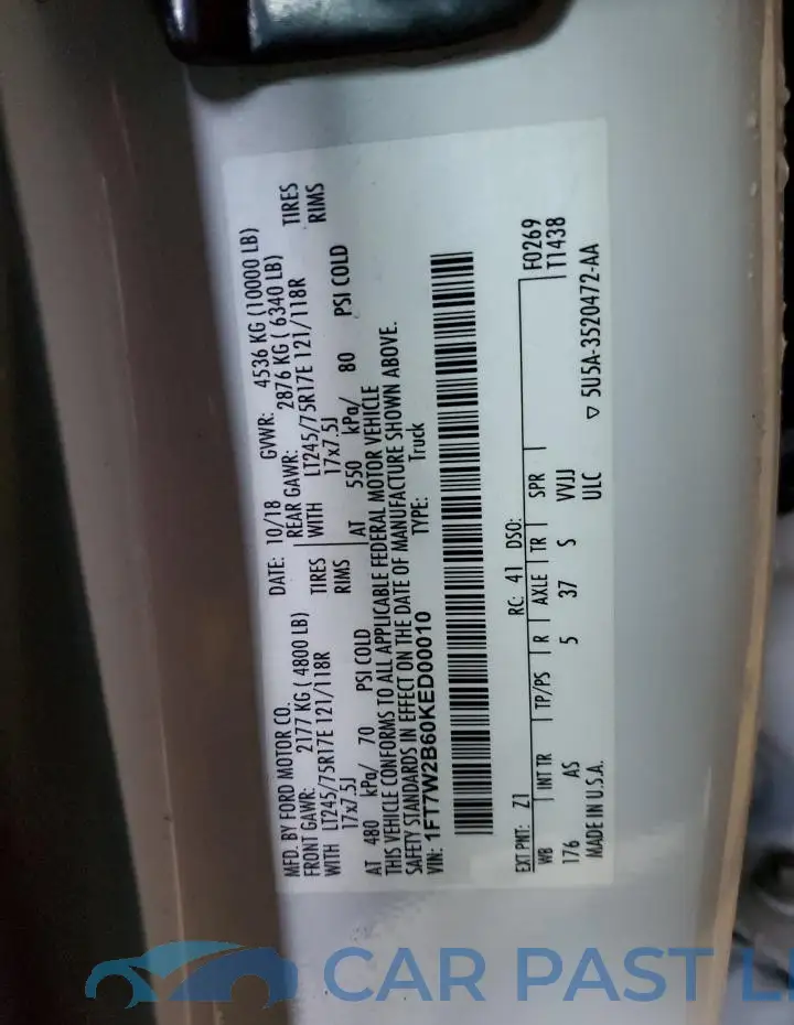 1FT7W2B60KED00010# 12