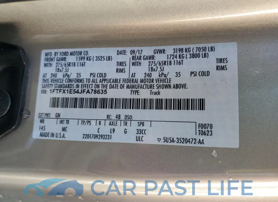 1FTFX1E54JFA78635# 13