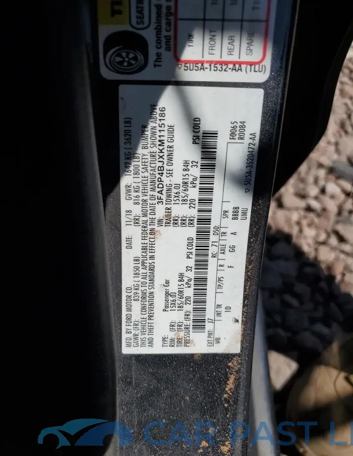 3FADP4BJXKM115186# 12