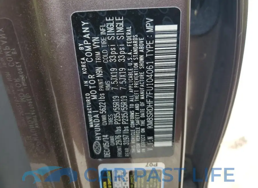KM8SRDHF7FU104061# 13
