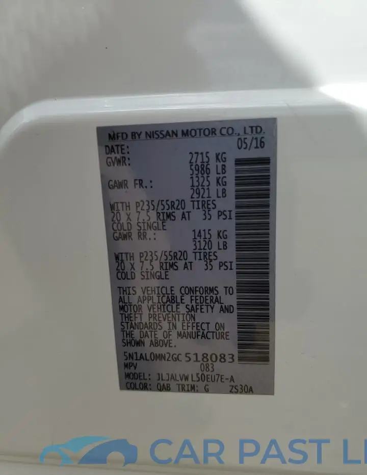 5N1AL0MN2GC518083# 13