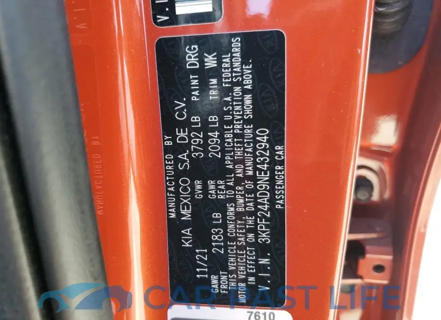 3KPF24AD9NE432940# 12