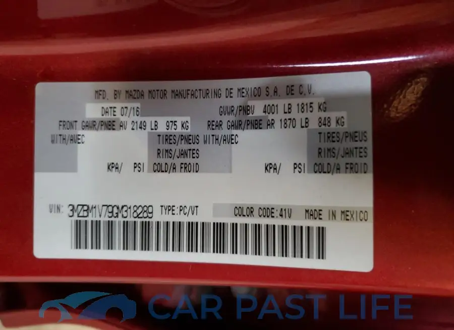 3MZBM1V79GM318289# 12